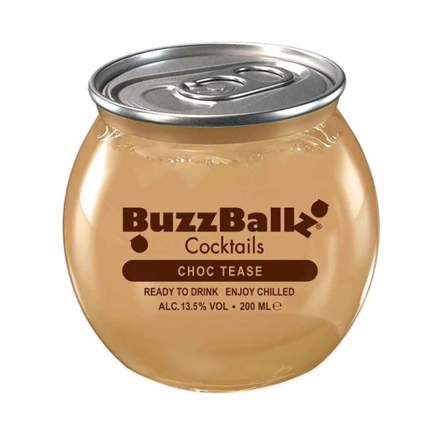 Choco Tease BuzzBallz cocktail on a white background