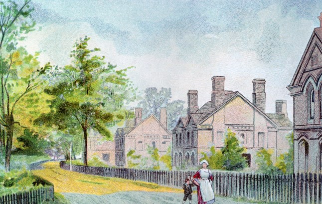 Painting of Bournville in Birmingham